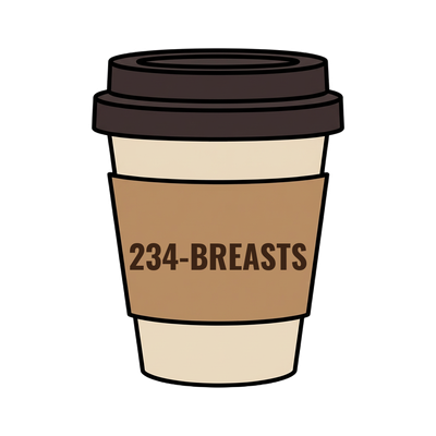 234-BREASTS on a coffee cup