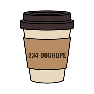 234-DOGHOPE on a coffee cup