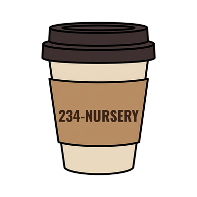 234-NURSERY on a coffee cup