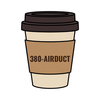 380-AIRDUCT on a coffee cup