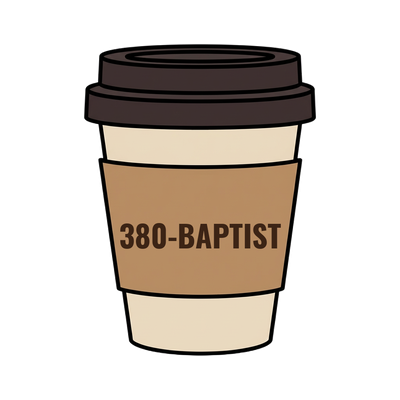 380-BAPTIST on a coffee cup