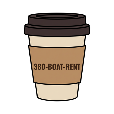380-BOAT-RENT on a coffee cup