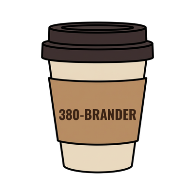 380-BRANDER on a coffee cup