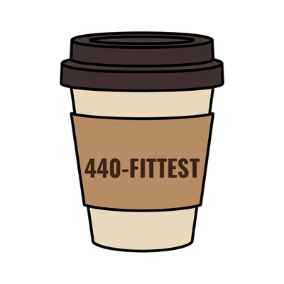 440-FITTEST on a coffee cup