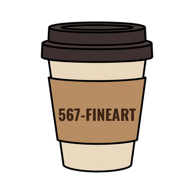 567-FINEART on a coffee cup