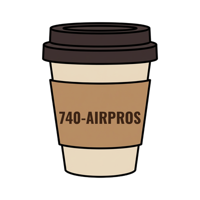 740-AIRPROS on a coffee cup
