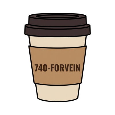 740-FORVEIN on a coffee cup