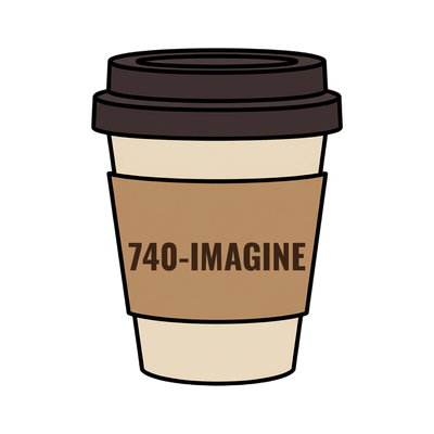 740-IMAGINE on a coffee cup