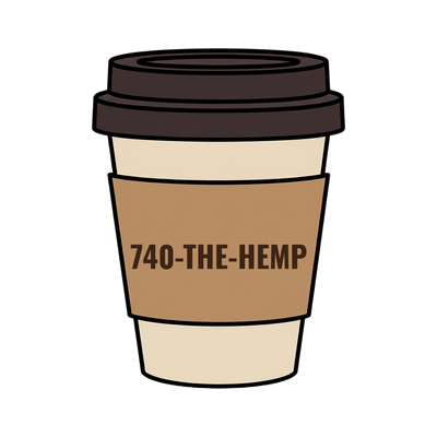 740-THE-HEMP on a coffee cup