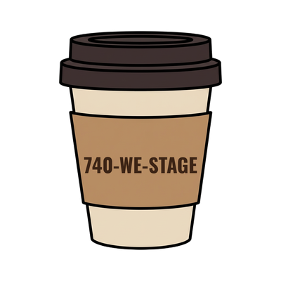 740-WE-STAGE on a coffee cup
